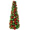 Contemporary Home Living 18" Red and Green Mixed Shatterproof Ball Cone Christmas Tree